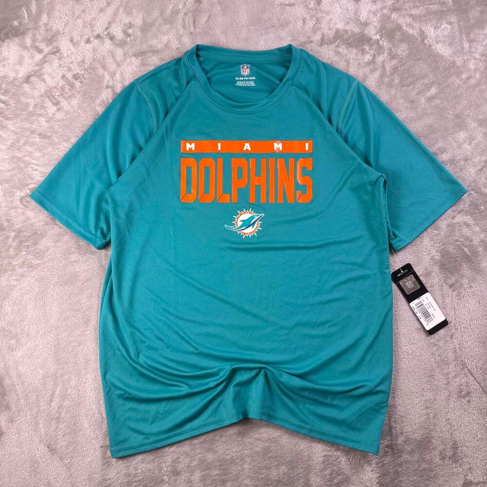 NWT NFL Team Apparel Miami Dolphins Women’s XL 18/20 Aqua T-Shirt Tee